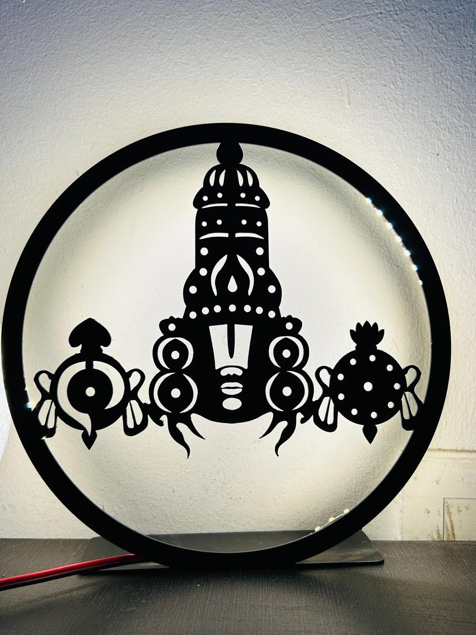 Lord Balaji Metal LED Table Lamp | Tirupati Balaji Decorative Light for Home & Office