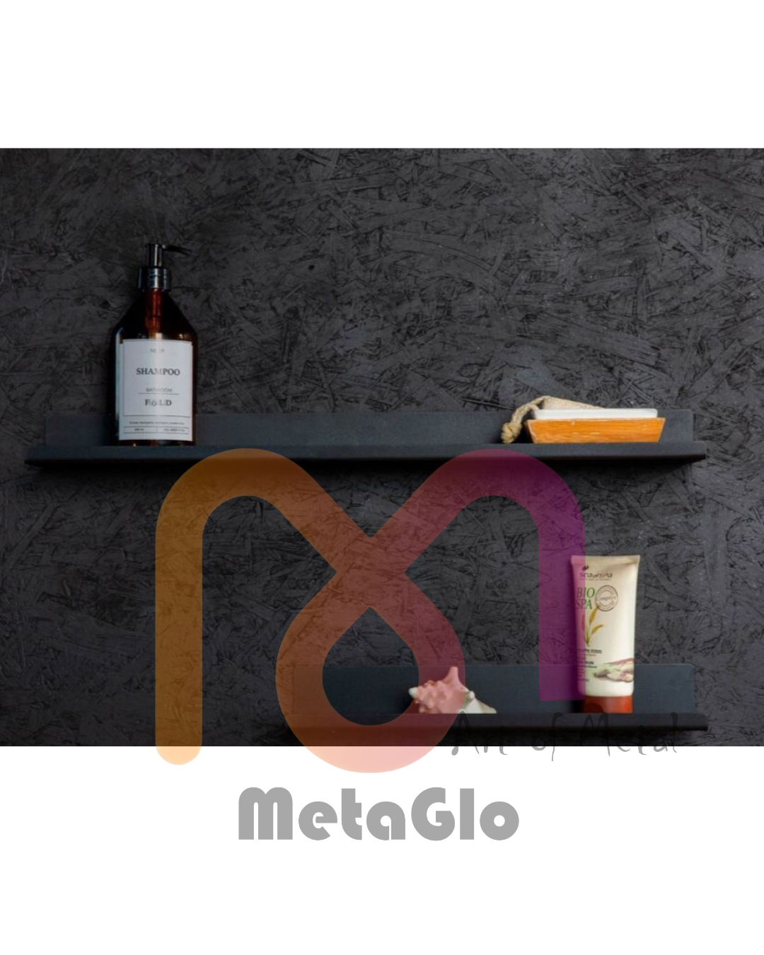 Set of 2 Wall-Mounted Stainless Steel Bathroom Shelf | MetaGlo