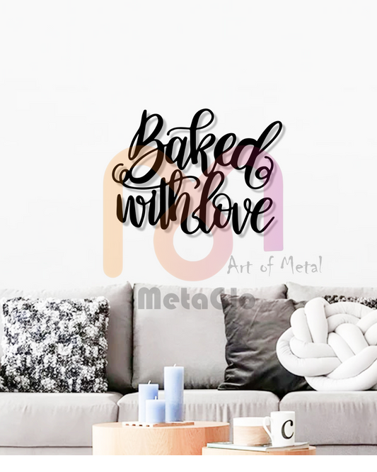 "Baked With Love" Metal Wall Art | Bakery & Café Wall Decor