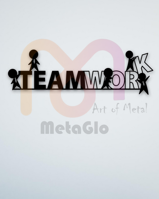 Team Work Metal Wall Art | Corporate Office Decor | Success Quote Art