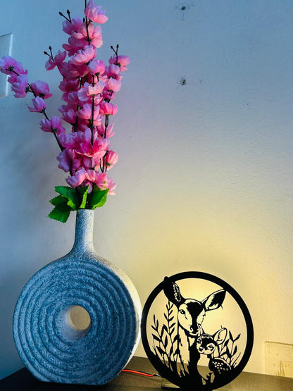 Deer Family Metal LED Table Lamp | Decorative Night Light