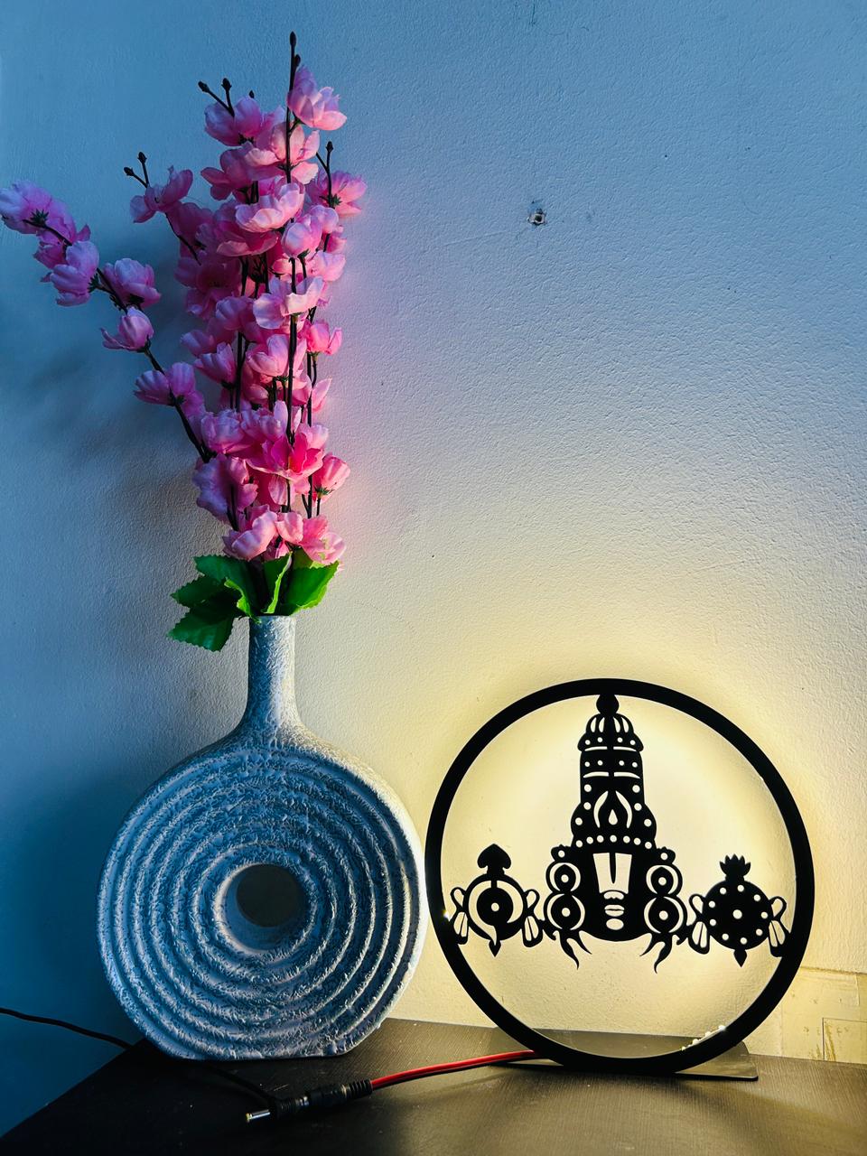 Lord Balaji Metal LED Table Lamp | Tirupati Balaji Decorative Light for Home & Office