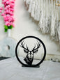 Metal Deer Head Decorative Stand | Modern Black Iron Home Décor Showpiec