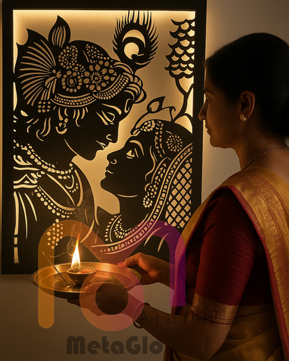 Radha Krishna Metal Wall Art