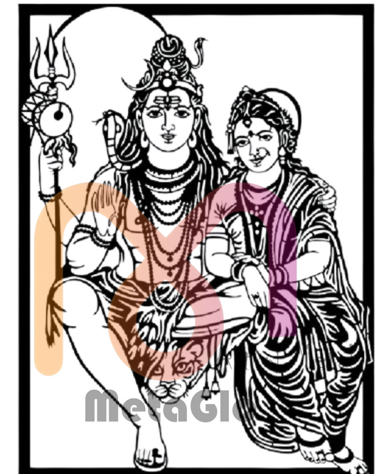 Shiv Parvati Metal Wall Art
