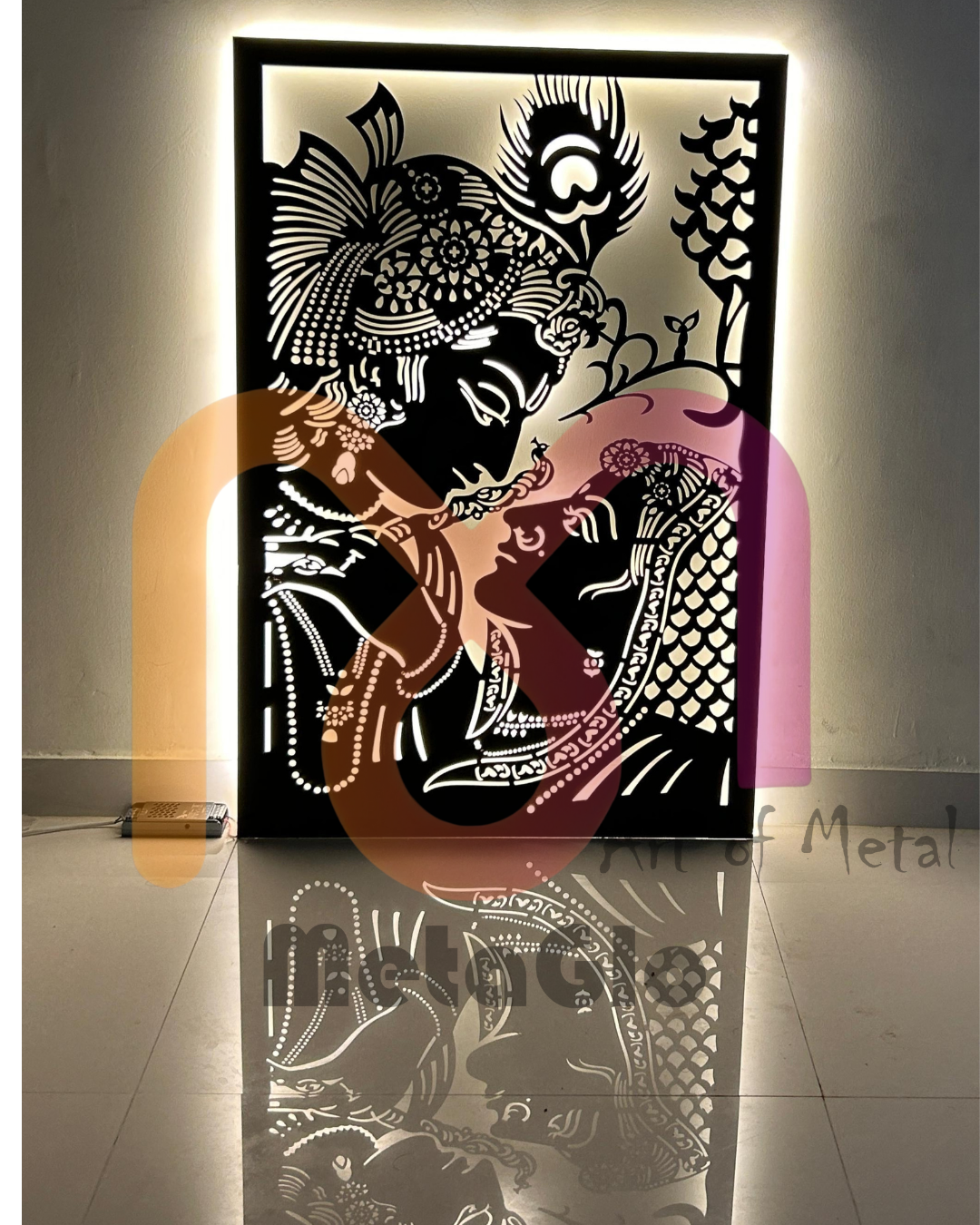 Radha Krishna Metal Wall Art