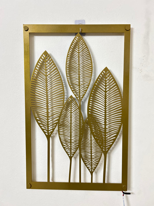 Modern Metal Leaf Wall Art Frame