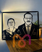 Custom Metal Couple Portrait with LED Light – Personalized Wall Art for Home Décor & Gifting