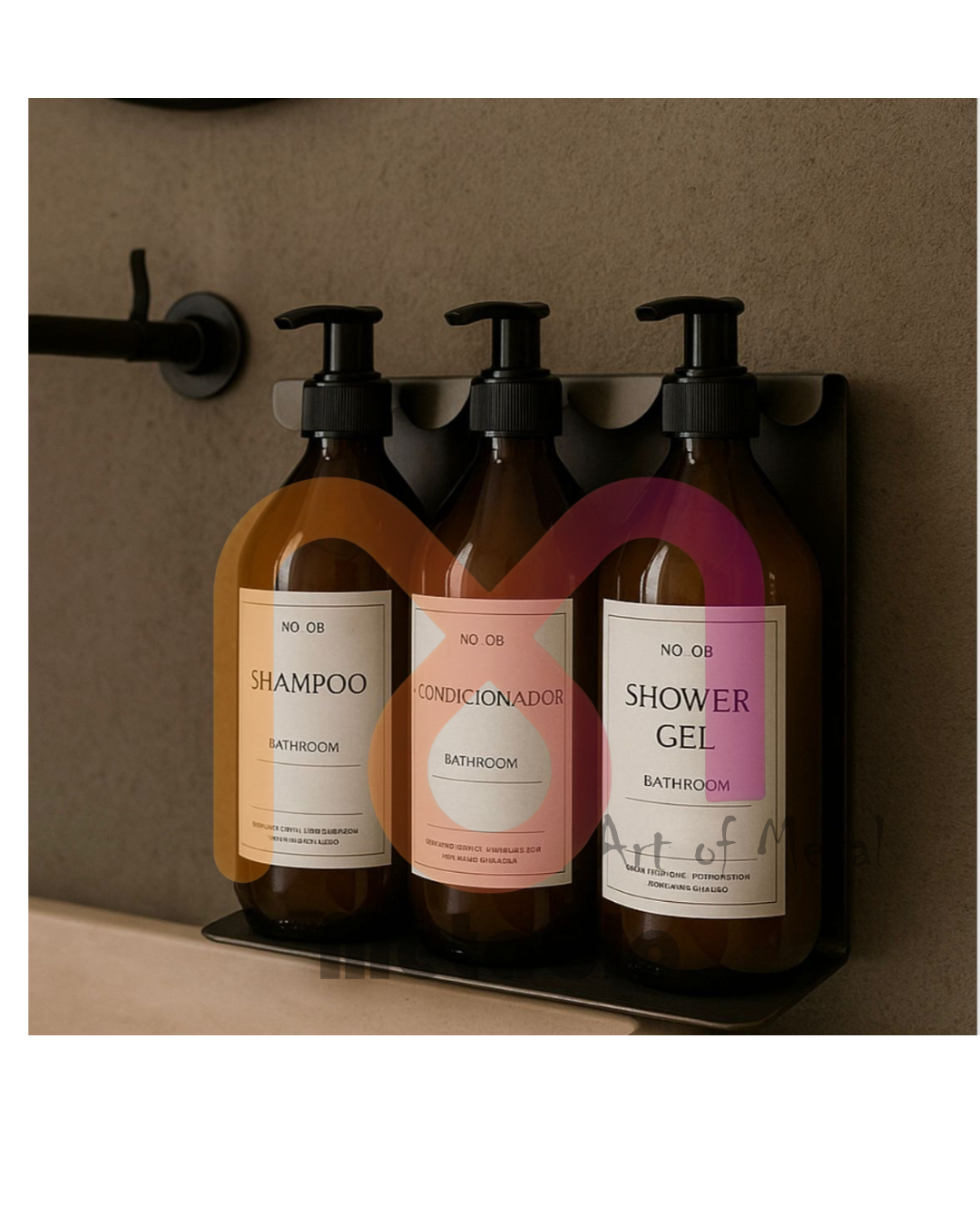 Wall-Mounted Stainless Steel Bathroom Bottle Holder