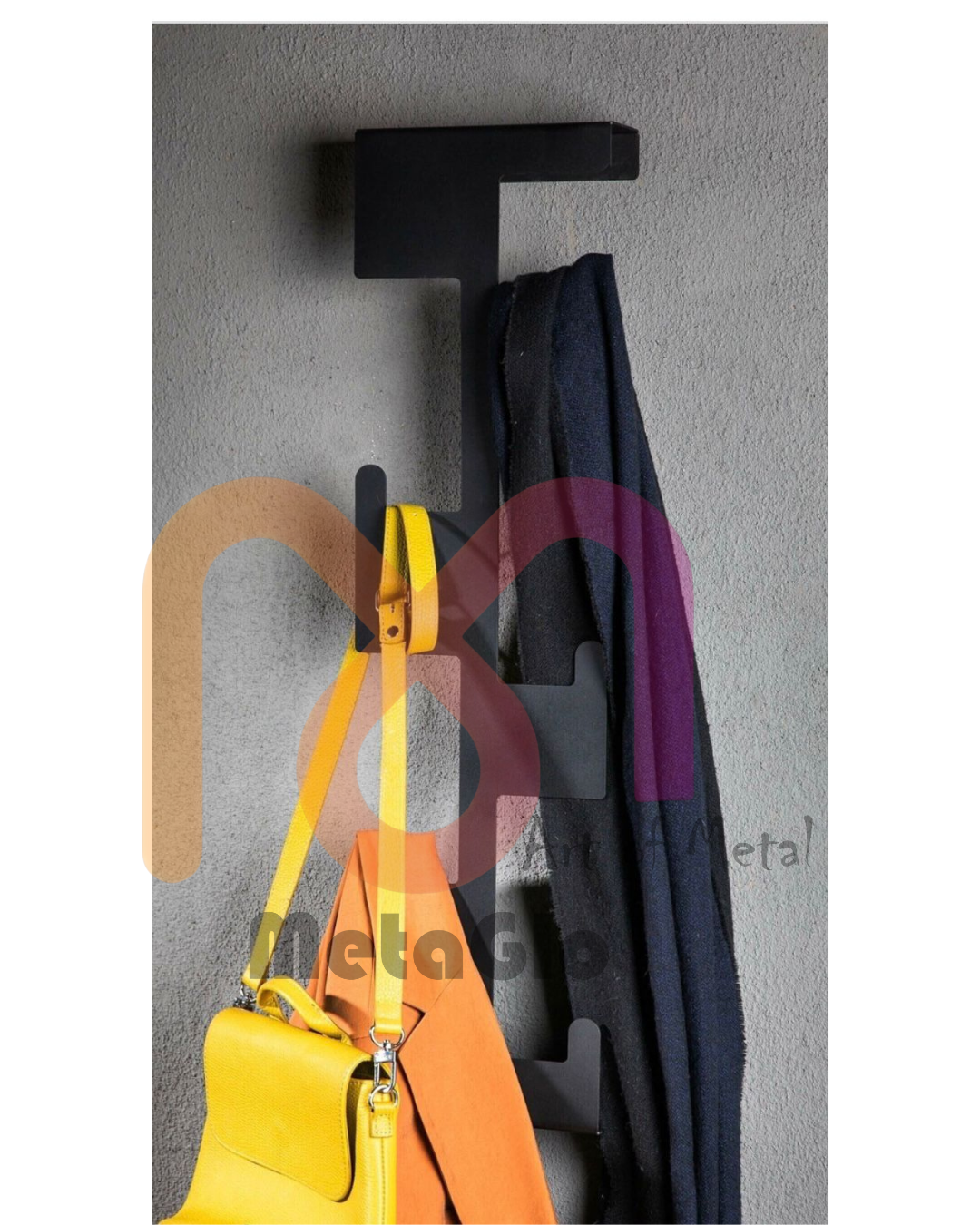 Minimalist Wall-Mounted Metal Hook Rack